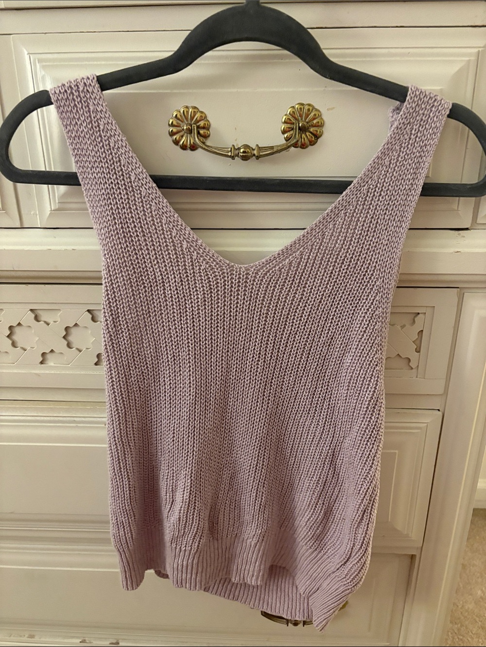 Pink Lily Lavender Knit V-Neck Tank Top